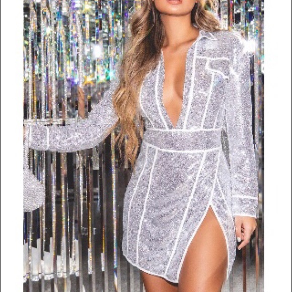 Silver Sequin Dress - Picture 1 of 3